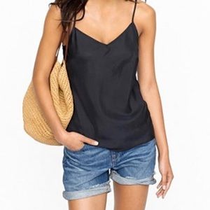 Jcrew black silk top
